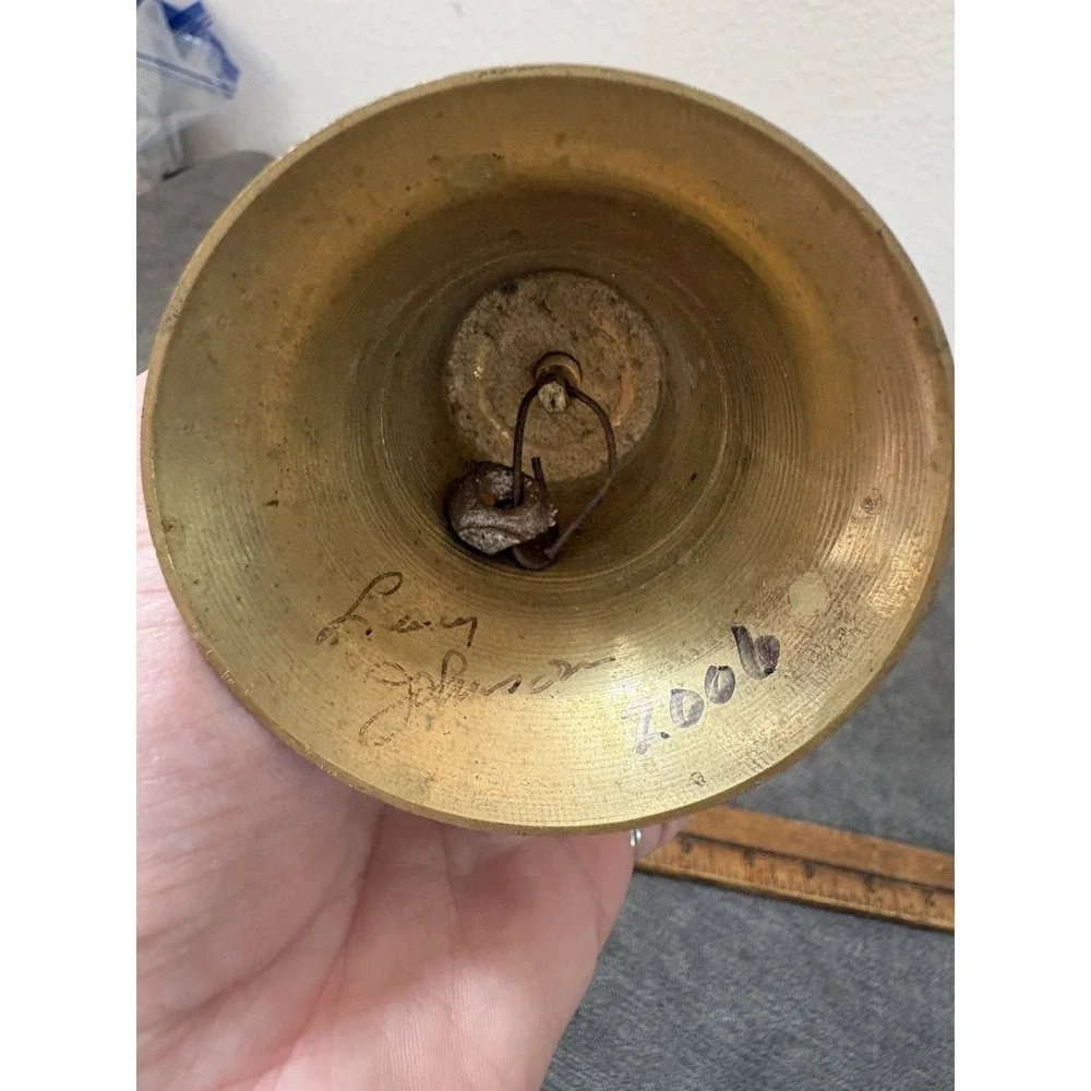 Vintage Bell Hand Painted Solid Brass Rare Made in India 4.5